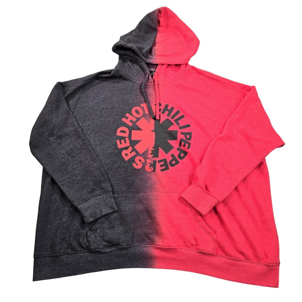 Red Hot Chili Peppers Hoodie Mens 3XL Red Gray Graphic Fleece Pullover